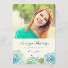 豪華な花模様卒業発表 案内状