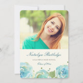 豪華な花模様卒業発表 案内状 (正面)