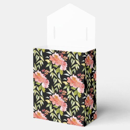 豪華な花緑のウェディングシャワー ブラック フェイバーボックス (オープン)