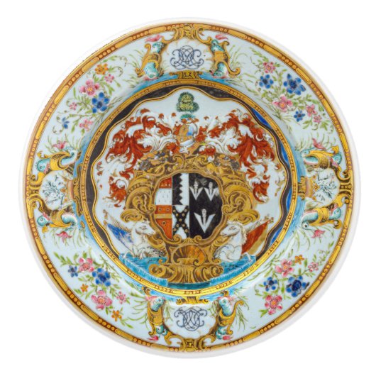 豪華な英国エナメル絵画のキャビネット引き出し セラミックノブ (正面)