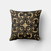 豪華な華美金ゴールドとブラック クッション (裏面)