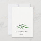 豪華な葉のエレガントな結婚式案内カード 招待状 (正面)