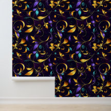 豪華な葉のフローラスクロールパターン