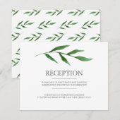 豪華な葉の優雅な水彩画 ウェディングパーティー エンクロージャーカード (正面/裏面)