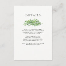 豪華な葉の緑の植物の結婚式のゲストの詳細