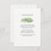 豪華な葉の緑の植物の結婚式のゲストの詳細 エンクロージャーカード (正面/裏面)