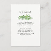 豪華な葉の緑の植物の結婚式のゲストの詳細 エンクロージャーカード (正面)