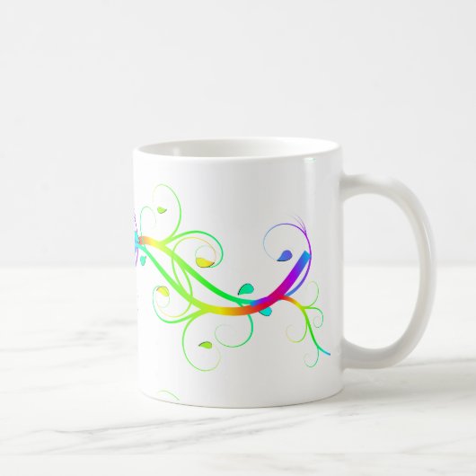 豪華な虹の華麗な装飾 コーヒーマグカップ (右)