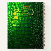 豪華な虹色の緑のフェイクワニ ノートブック (裏面)