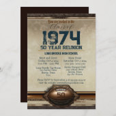 豪華な装飾が施されたサッカーボール50周年高校同窓会 招待状 (正面/裏面)