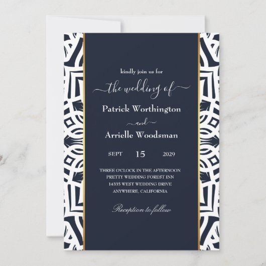 豪華な装飾結婚式招待状 招待状 (正面)