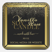 豪華な製品の包装ラベル黒と金ゴールド スクエアシール (正面)