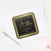 豪華な製品の包装ラベル黒と金ゴールド スクエアシール (封筒)