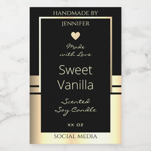 豪華な製品の包装ラベル黒と金ゴールド フードラベル (シングルラベル)