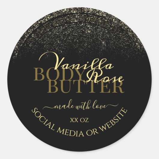 豪華な製品の包装ラベル黒と金ゴールド ラウンドシール (正面)