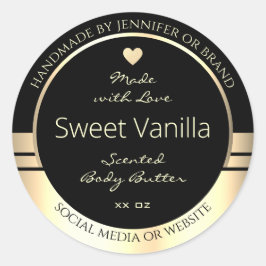 豪華な製品の包装ラベル黒と金ゴールド ラウンドシール