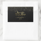 豪華な製品の包装ラベル黒と金ゴールド 長方形シール (バッグ)