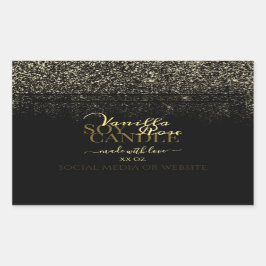 豪華な製品の包装ラベル黒と金ゴールド 長方形シール