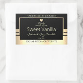 豪華な製品の包装ラベル黒と金ゴールド 長方形シール (バッグ)