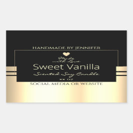 豪華な製品の包装ラベル黒と金ゴールド 長方形シール