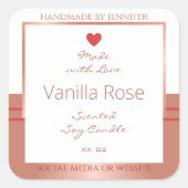 豪華な製品パッケージラベルバラ金ゴールドホワイト スクエアシール (正面)