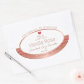 豪華な製品パッケージラベルバラ金ゴールドホワイト 楕円形シール (封筒)