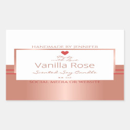 豪華な製品パッケージラベルバラ金ゴールドホワイト 長方形シール