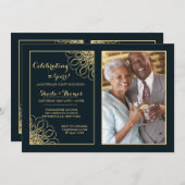 豪華な記念日の写真招待状 招待状 (正面/裏面)