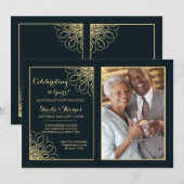 豪華な記念日写真招待状 招待状 (正面/裏面)