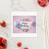 豪華な誕生日の花、優雅で贅沢な スタンダードカクテルナプキン (インサイチュ)