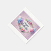 豪華な誕生日の花、優雅で贅沢な スタンダードカクテルナプキン (角)