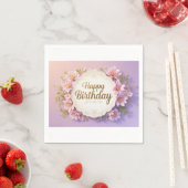 豪華な誕生日の華麗で贅沢な花飾り スタンダードカクテルナプキン (インサイチュ)