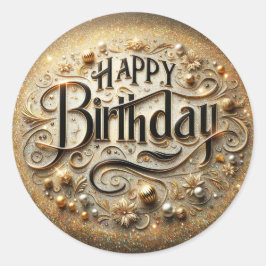 豪華な誕生日シール ラウンドシール