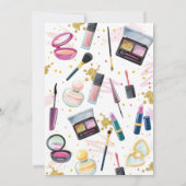 豪華な誕生日ビューティーマニキュアパーティー 招待状 (裏面)