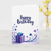 豪華な誕生日プレゼントカード カード (黄色い花)