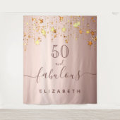 豪華な誕生日ローズゴールドの星 エレガントでゴージャス タペストリー (正面)