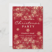 豪華な赤いスパークリング企業のクリスマスパーティー 招待状 (正面)