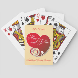 豪華な赤いハートのウェディング トランプ