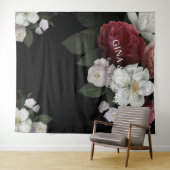 豪華な赤いピンクの白い花のウェディング フラワー タペストリー (インサイチュ(横))