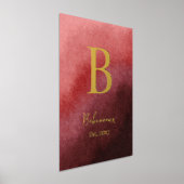 豪華な赤いファミリー ネーム 年設立 箔ポスター (レイダウン)