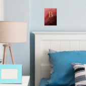 豪華な赤いファミリー ネーム 年設立 箔ポスター (インサイチュ (寝室))