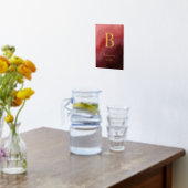 豪華な赤いファミリー ネーム 年設立 箔ポスター (レイダウン (キッチン))