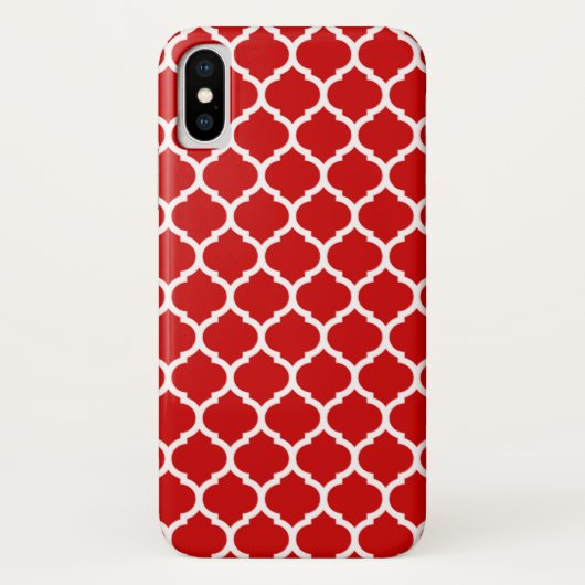 豪華な赤い四つ葉模様の格子柄 Case-Mate iPhoneケース (裏面)