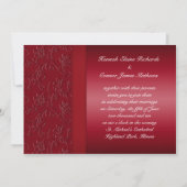 豪華な赤い結婚式の招待状 招待状 (裏面)