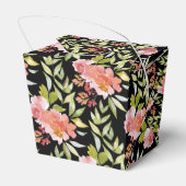 豪華な赤い花と緑のブライダルシャワー フェイバーボックス (裏面サイド)