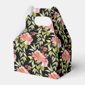 豪華な赤い花と緑の結婚式のブライズシャワー フェイバーボックス (裏面サイド)