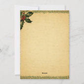 豪華な赤と緑の格子模様の祭りのゴールドアクセント シーズンカード (裏面)