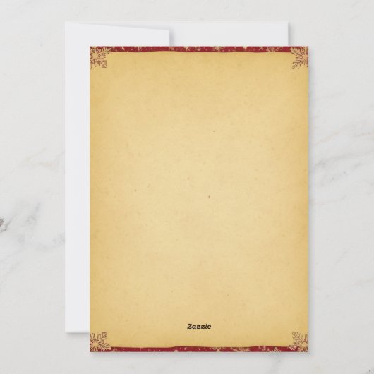 豪華な赤と緑の格子縞の祭りのようなゴールドのアクセント シーズンカード (裏面)