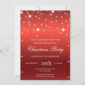 豪華な赤のクリスマスパーティー招待状 シーズンカード (正面)