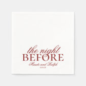 豪華な赤の前の結婚夜のリハーサル スタンダードカクテルナプキン (正面)